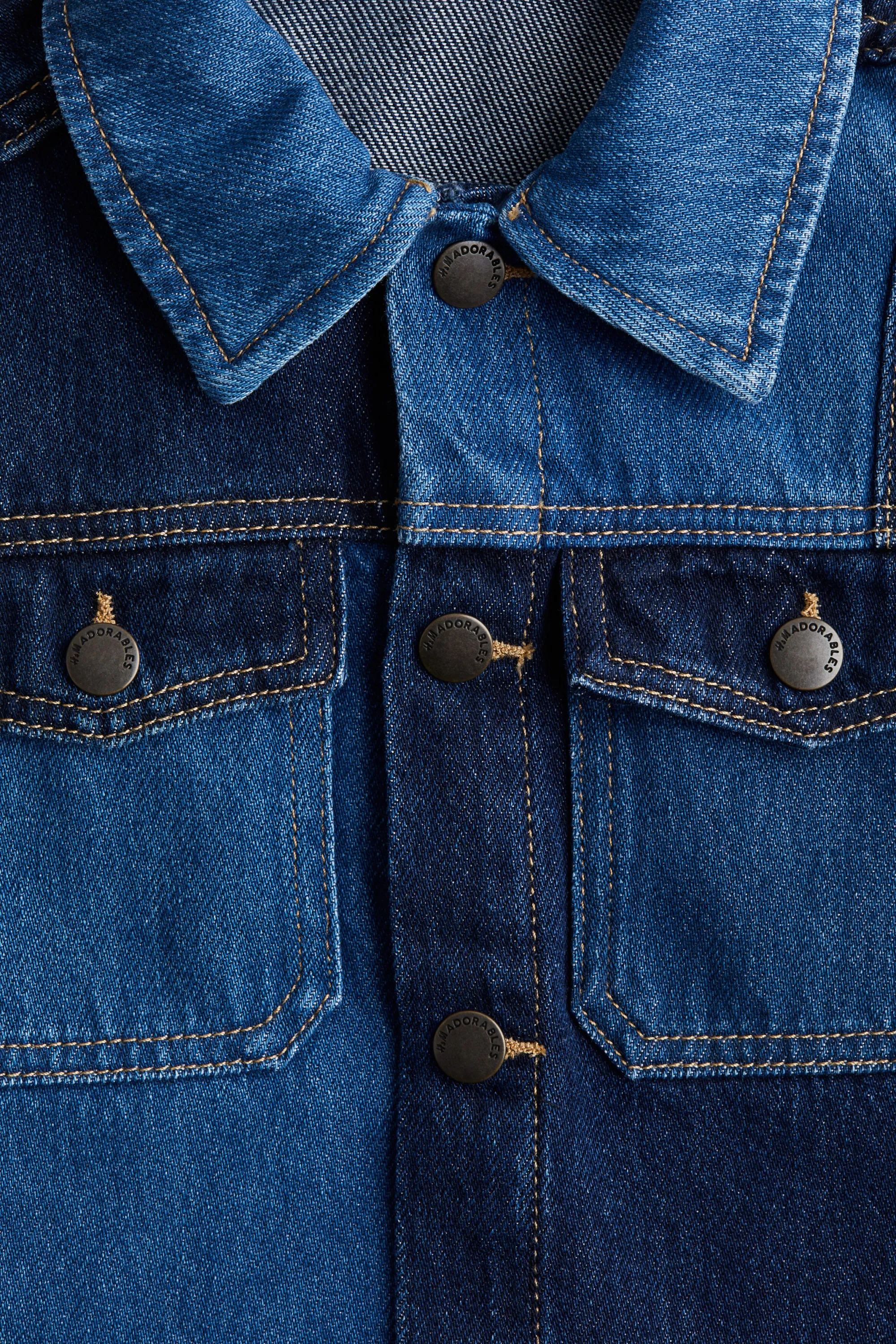 Veste carrée en denim - Bleu denim