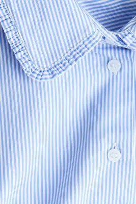 Chemise en popeline de coton - Bleu/rayé — photo 4