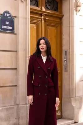 Frederick Wool Coat - Wine — photo 1