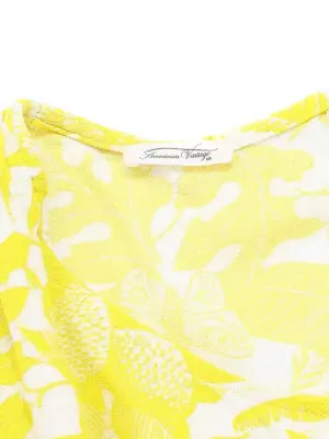 Top sans manches dos ouvert imprimé fleuri tropical jaune blanc Px boutique 65€ Taille 38 — photo 2