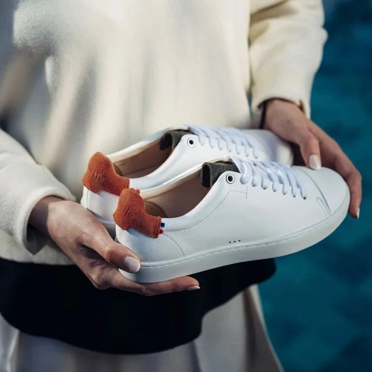 Baskets Abélia Blanc Orange Kaki