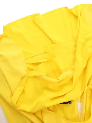 Robe fluide sans manche en crêpe jaune vif Prix boutique $745 Taille 40 — photo 5