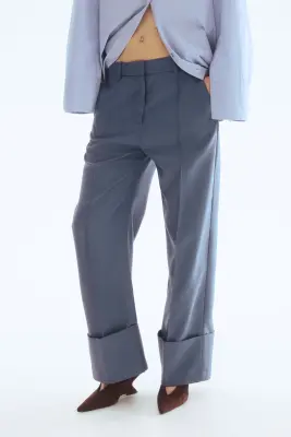 Pantalon chic en twill - Bleu ancien — photo 5