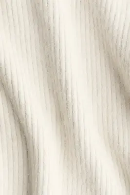Pull en maille côtelée avec col cheminée - Ivoire — photo 4