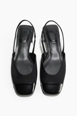 Escarpins à bride arrière avec talon bloc - Noir — photo 2
