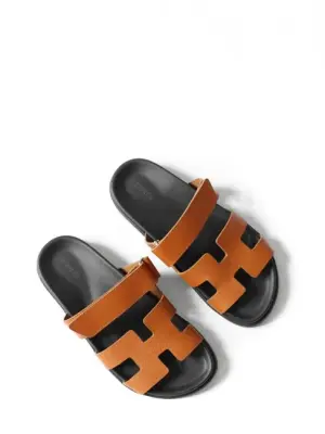 Iconiques sandales CHYPRE plates en cuir marron camel Taille 38 — photo 1