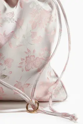 Petit sac seau - Gris clair/fleuri — photo 2