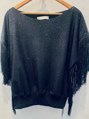 Corsage à franges: Lurex black — photo 2