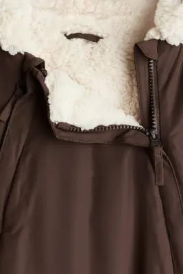 Combinaison d'hiver doublée de tissu Teddy bear - Marron/blanc — photo 2