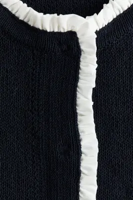 Gilet volanté - Bleu marine/crème — photo 3