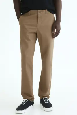 Chino Slim Fit en coton - Beige foncé — photo 1