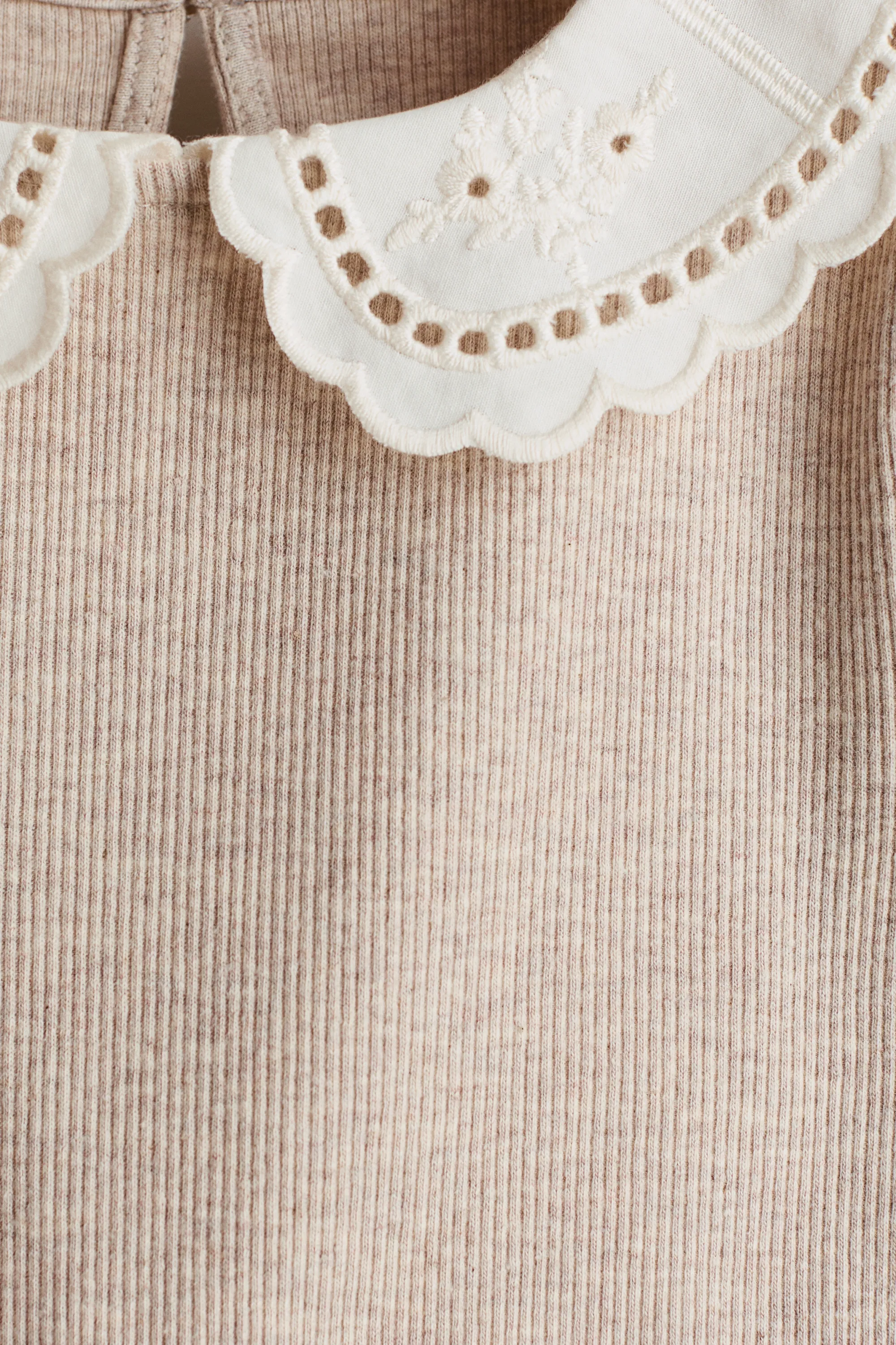 Top avec col - Beige chiné