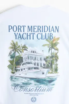 T-shirt imprimé Loose Fit - Blanc/Port Meridian Yacht Club — photo 4