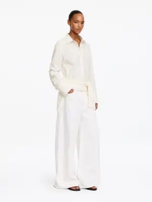 Chemise de smoking en coton - Blanc cassé — photo 2