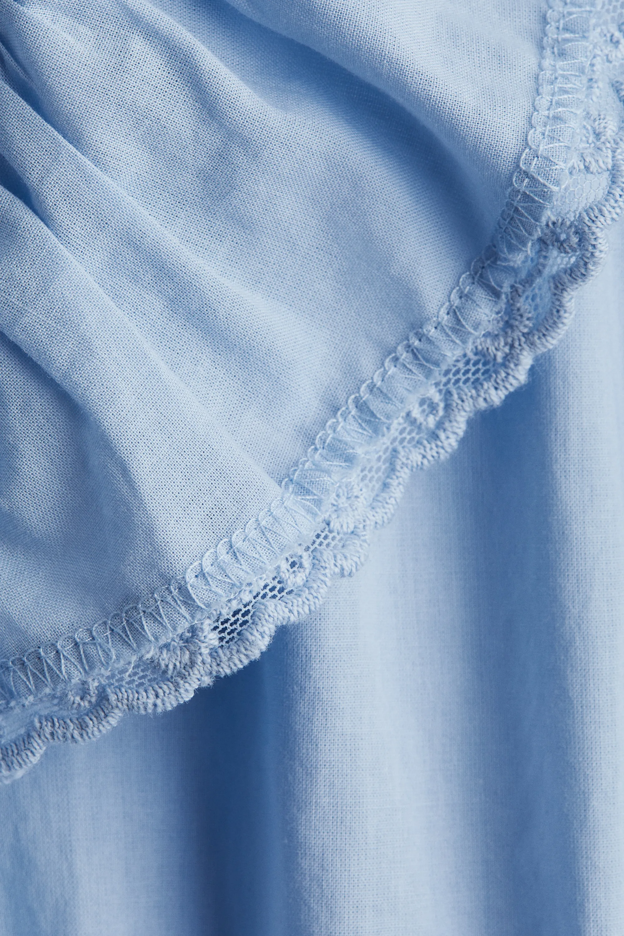 Robe volantée en coton - Bleu clair