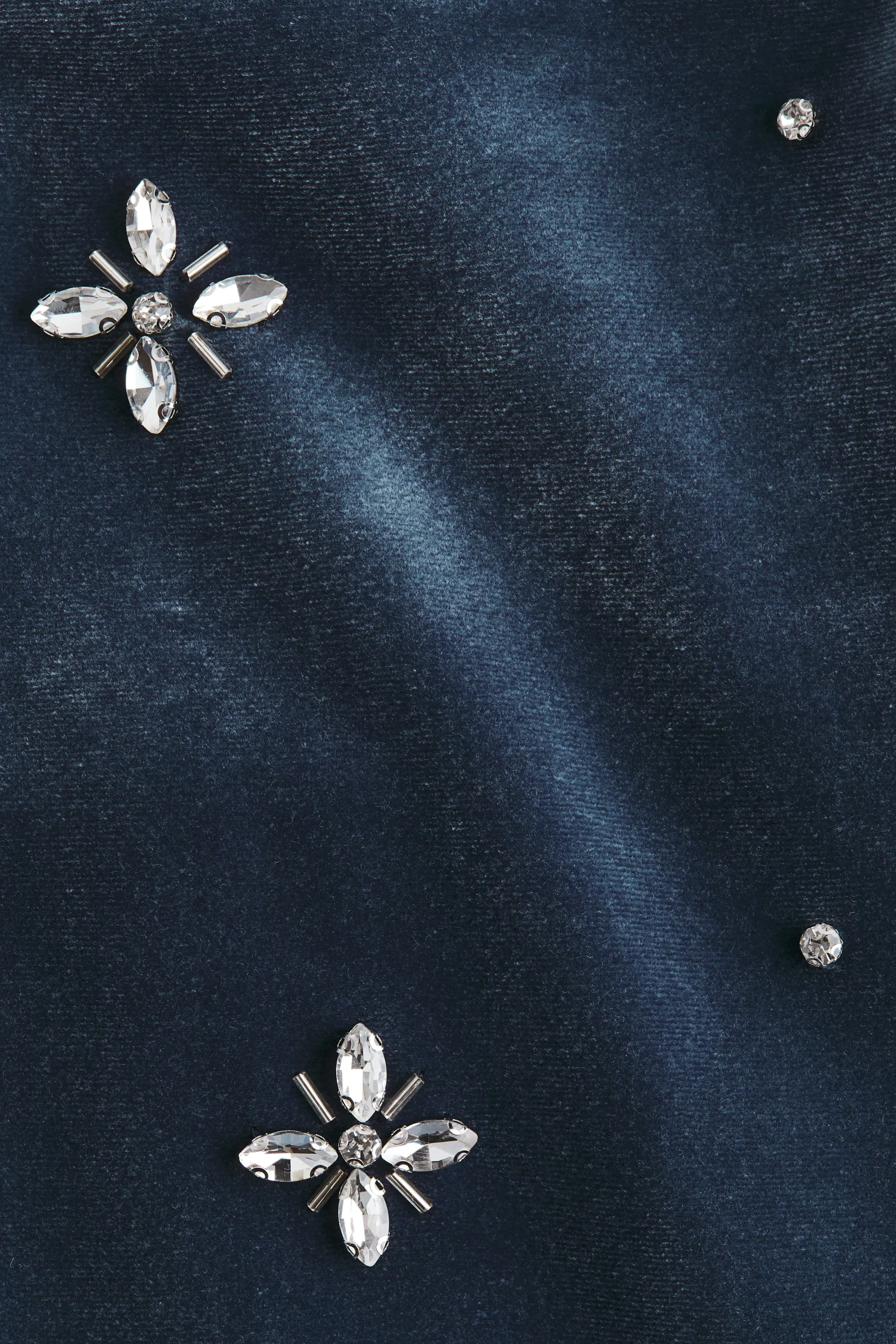 Robe ornementée en velours - Bleu foncé
