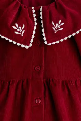 Robe en coton avec col - Rouge — photo 2