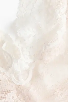 Body en dentelle avec encolure en V - Beige pâle — photo 4
