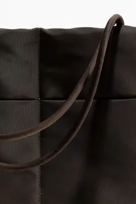 Très grand sac shopping matelassé - Taupe foncé — photo 5