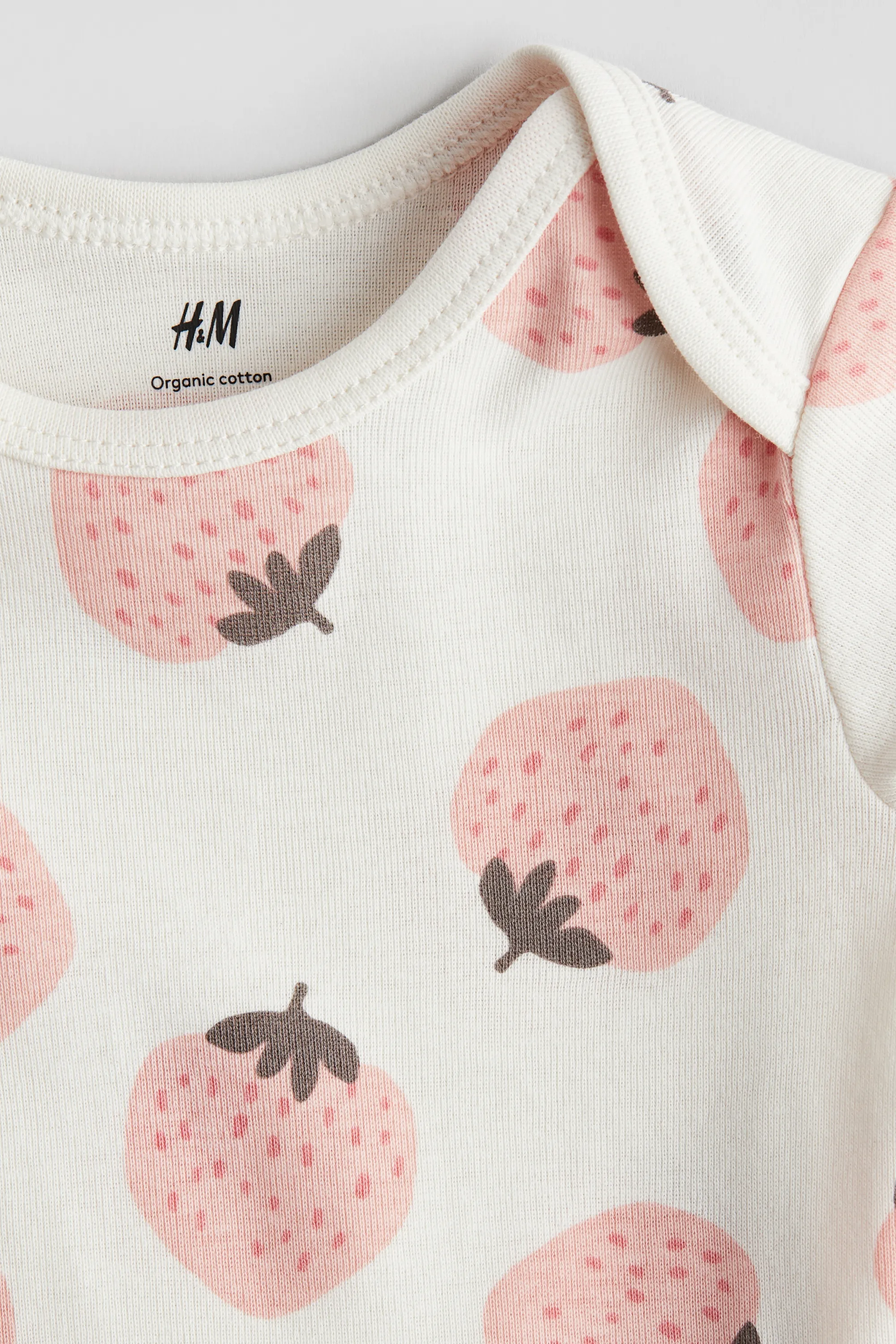 Body imprimé à encolure américaine - Crème/fraises