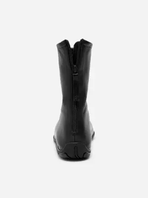 Bottes-chaussettes sportives en cuir - Noir — photo 4