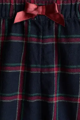 Short en twill de coton - Bleu foncé/carreaux — photo 3