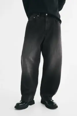 Baggy Barrel Jeans - Noir denim — photo 1