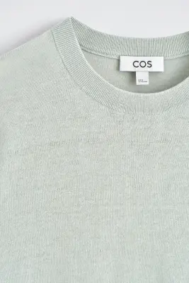 T-SHIRT EN MAILLE DE LIN - VERT CLAIR — photo 4