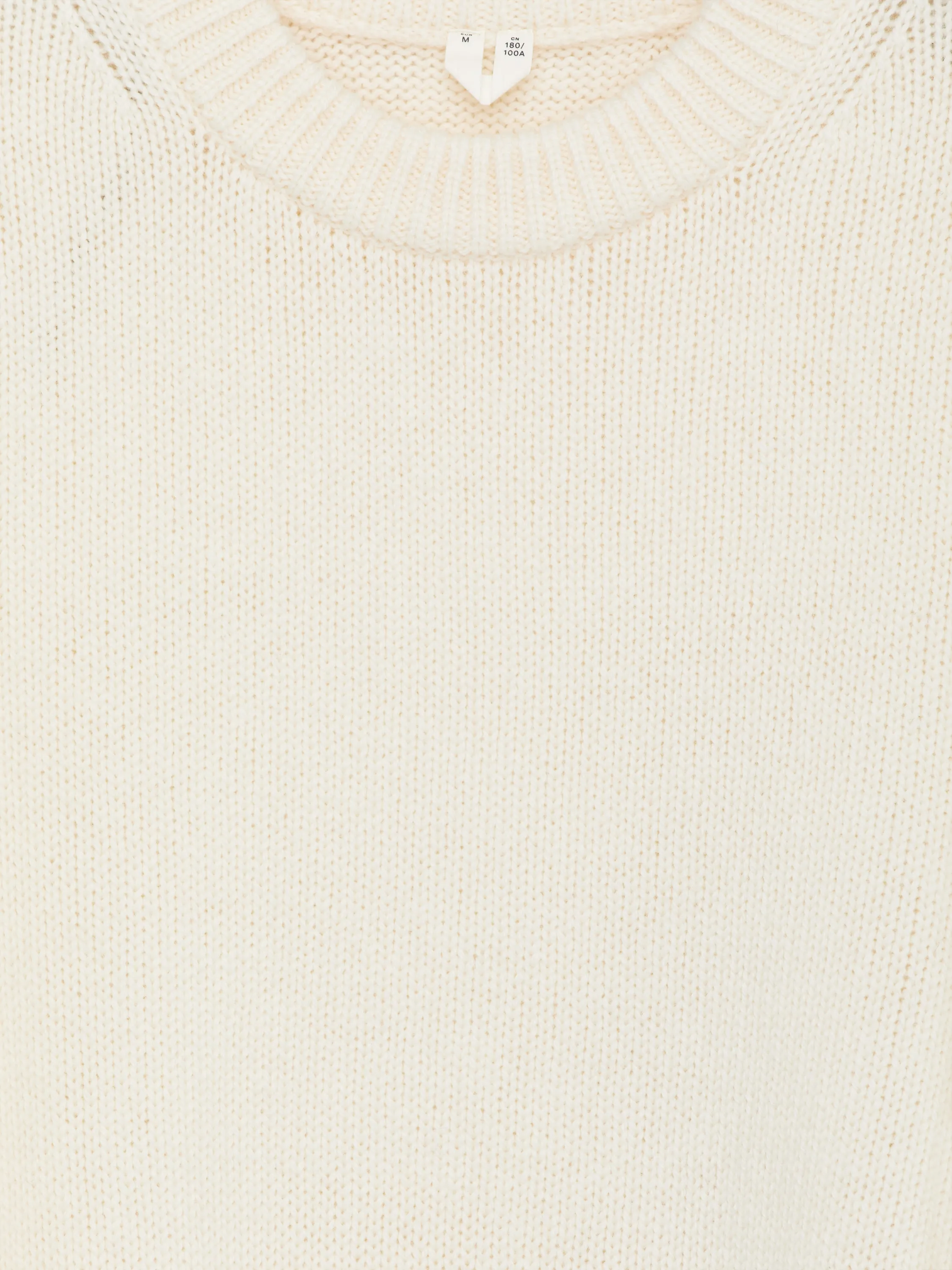 Pull en maille de laine épaisse - Blanc cassé