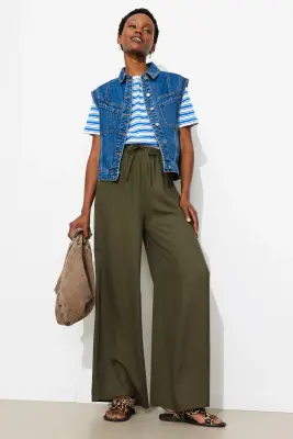 Pantalon large ceinturé Femme — photo 2
