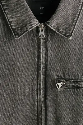 Veste en denim - Gris — photo 5