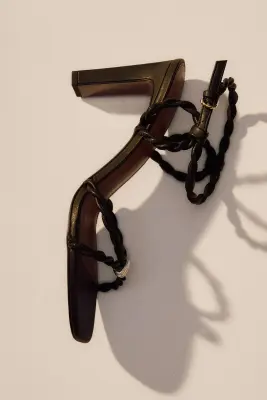 Sandales à talon avec brides fines - Noir — photo 1