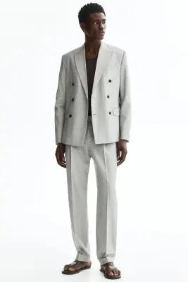 Veste Regular Fit à fermeture croisée - Gris clair — photo 2