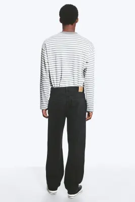 Jean droit décontracté taille mi-haute Space - Tuned Black – Noir — photo 4