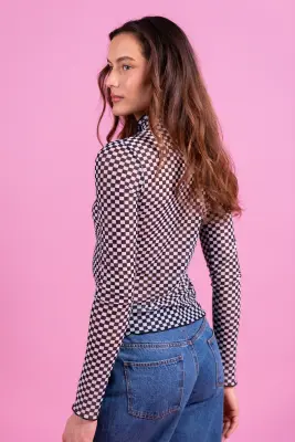 Laure+Max – T-shirt Theodora Damier — photo 2