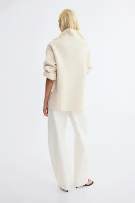 Pull long à col zippé - Beige clair — photo 4
