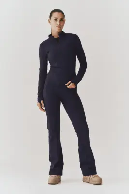 Top de sport chaud à col zippé SoftMove™ - Brume violette — photo 4