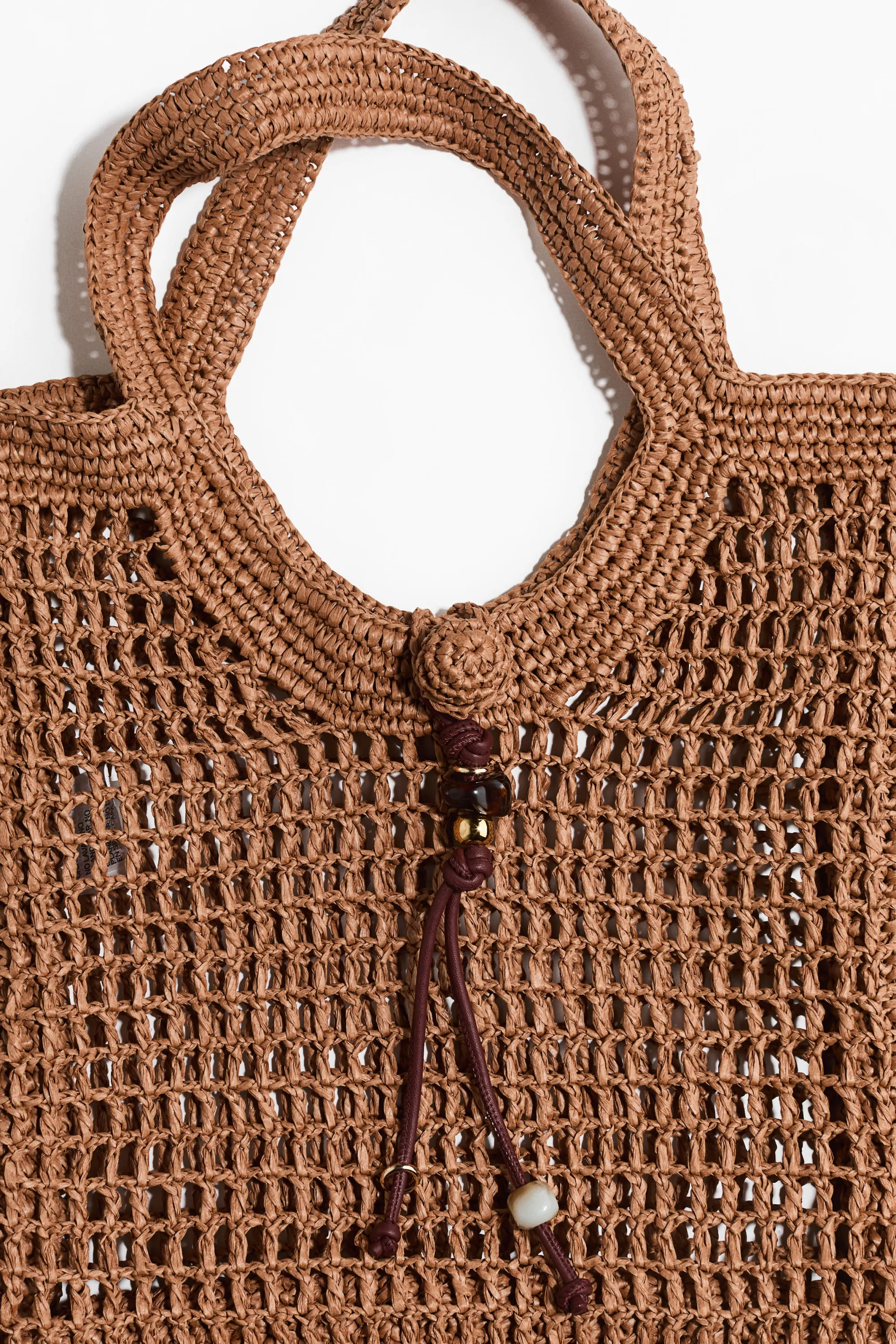 Straw tote bag - Beige foncé