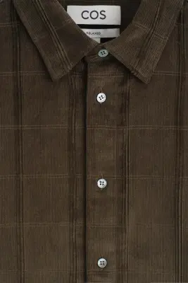 CHEMISE DÉCONTRACTÉE EN VELOURS CÔTELÉ - CHOCOLAT / CARREAUX — photo 3