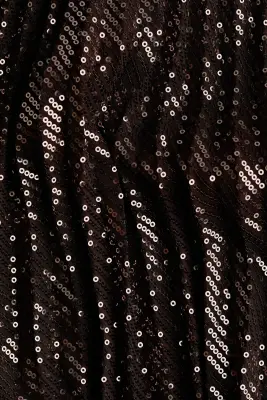 Jupe plissée à sequins - Marron foncé — photo 5