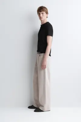 T-SHIRT HENLEY CÔTELÉ SLIM - NOIR — photo 2