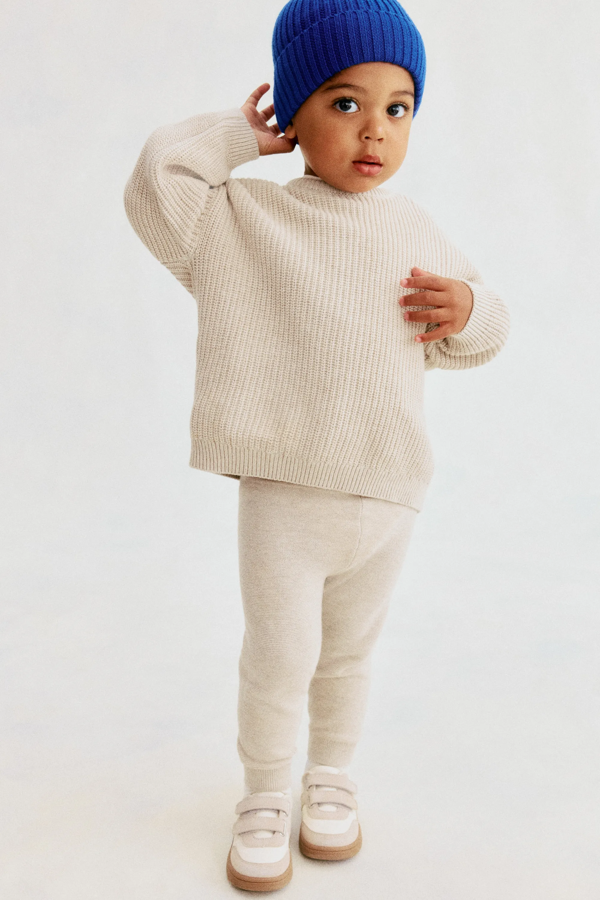 Ensemble 2 pièces en maille de coton - Beige clair