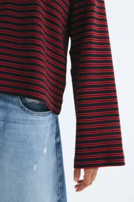 Polo en coton - Bleu marine/rayé — photo 2