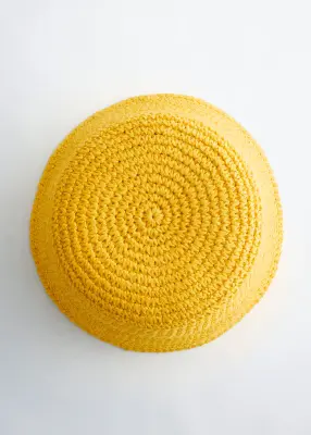 Chapeau en paille tressée - Jaune — photo 4