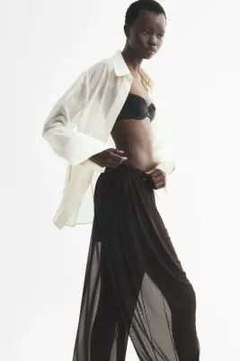 Pantalon ballon en mesh - Marron foncé — photo 3