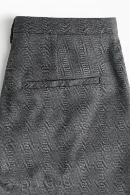 Pantalon chic à jambes larges - Gris foncé/motif chevron — photo 3