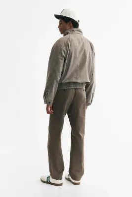 Chino Relaxed Fit en twill de coton - Vert kaki foncé — photo 2