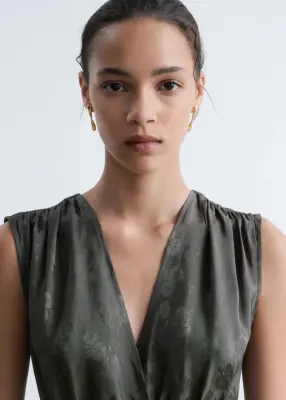 Robe courte en jacquard - Gris foncé — photo 4