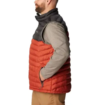COLUMBIA POWDER LITE DOUDOUNE SANS MANCHES Noir Orange — photo 4