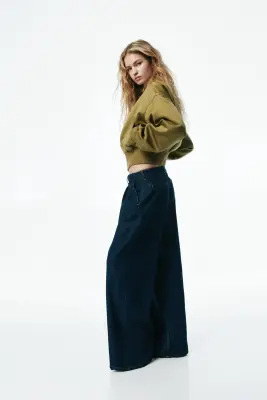 Loose Fit Wide Regular Jeans - Bleu denim foncé — photo 4